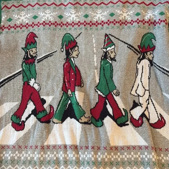 Beatles Abbey Road Ugly Christmas Sweater - Picture 2 of 3